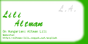lili altman business card